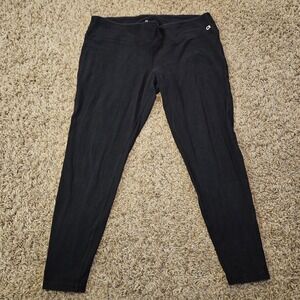Gap Fit Performance Cotton Leggings Womens Size XL Black Logo Athletic